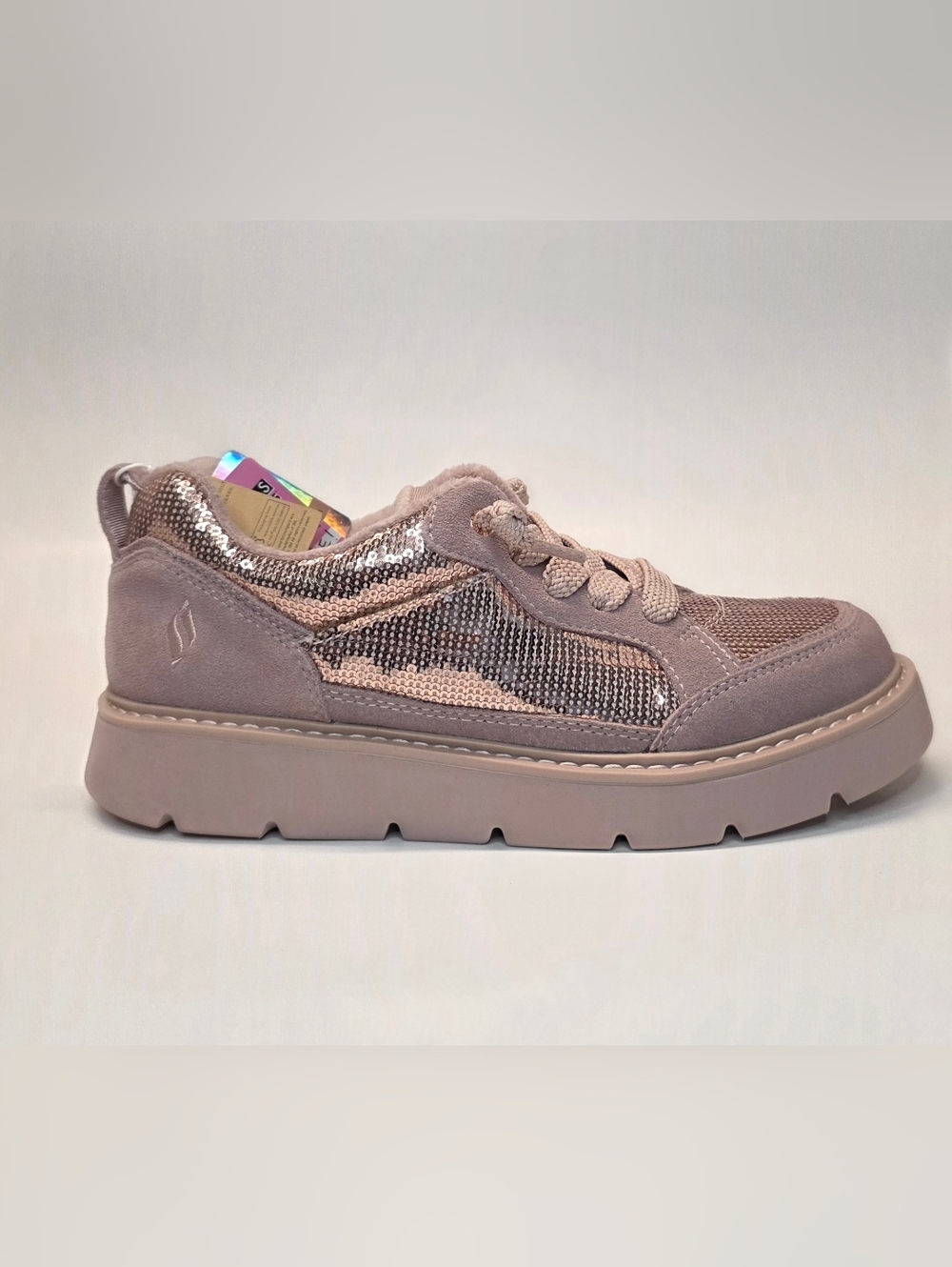 New SKECHERS Keepsakes Cozy-Street Hiker Glam Sneaker Women's Size 7.5 Pink